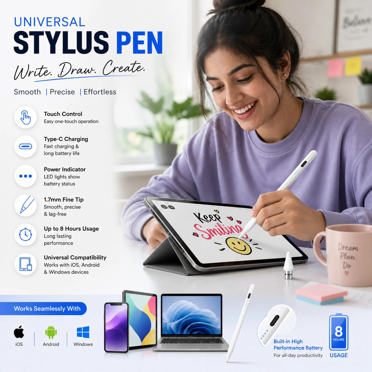 Image of Fieldkeep Non-Bluetooth A4 Universal Stylus Pen | High-Precision | Compatible For iPads Stylus