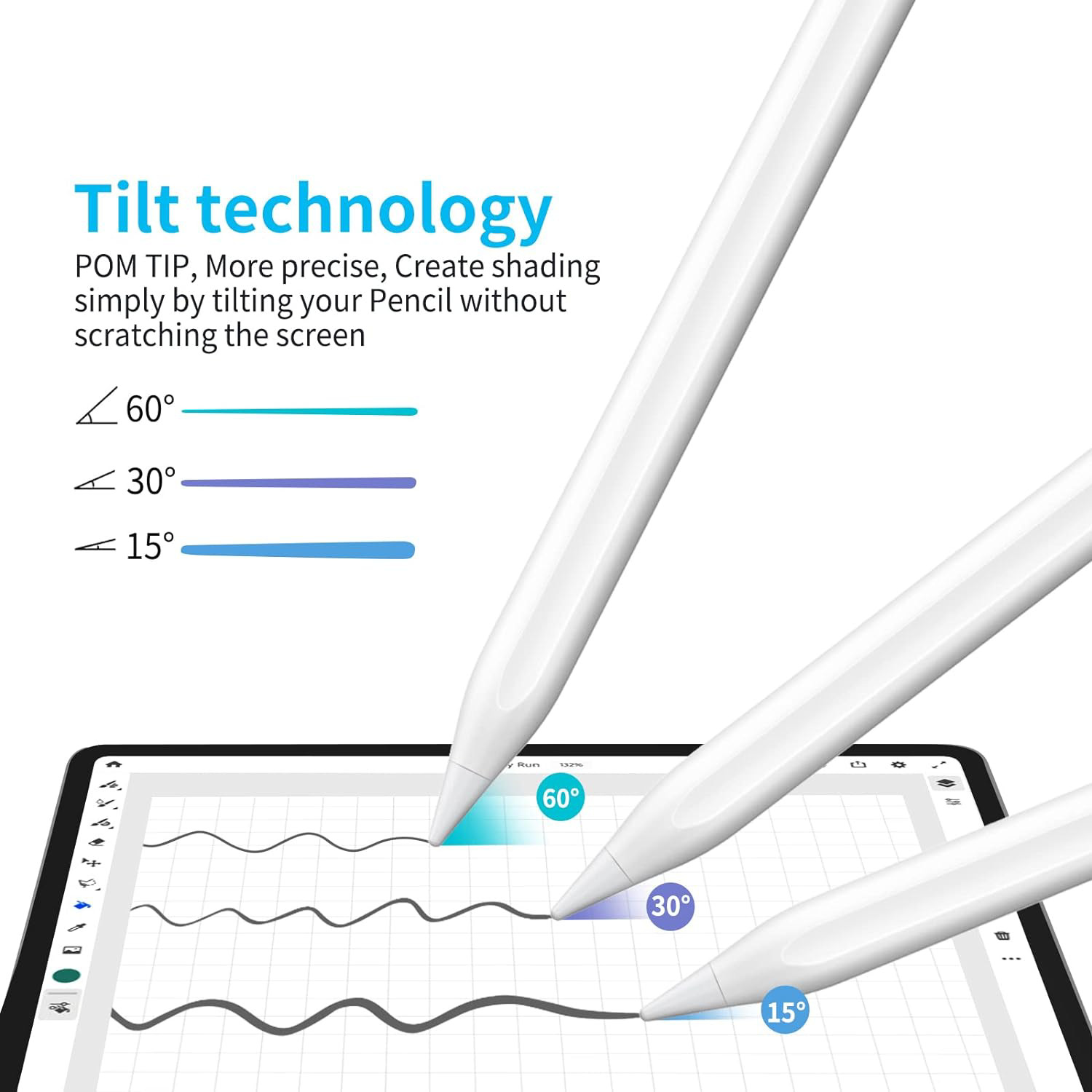 Image of Psithurism Upgraded Stylus Pen iPad Pencil, Ultra High Precision & Sensitivity, Palm Stylus Stylus