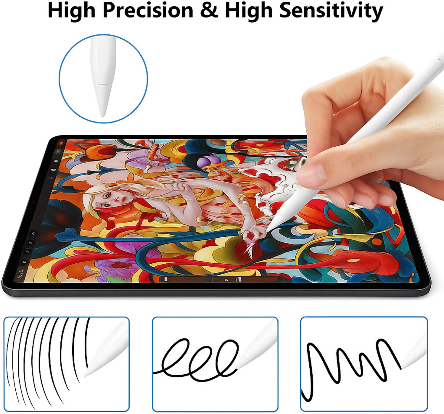 Image of MAKTKI stylus pen / active pencil for ipad tilt sensor and sensitivity Stylus