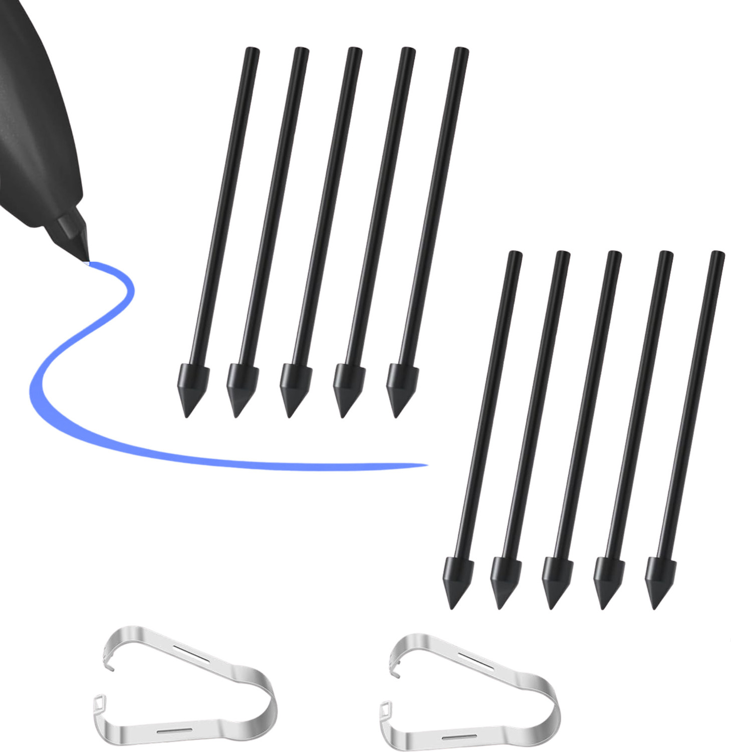 Image of Rumbalton 10 Pcs Replacement Nibs for Galaxy Tab S Pen S9 /S8 /S7 /S6 Lite /FE /Ultra Stylus