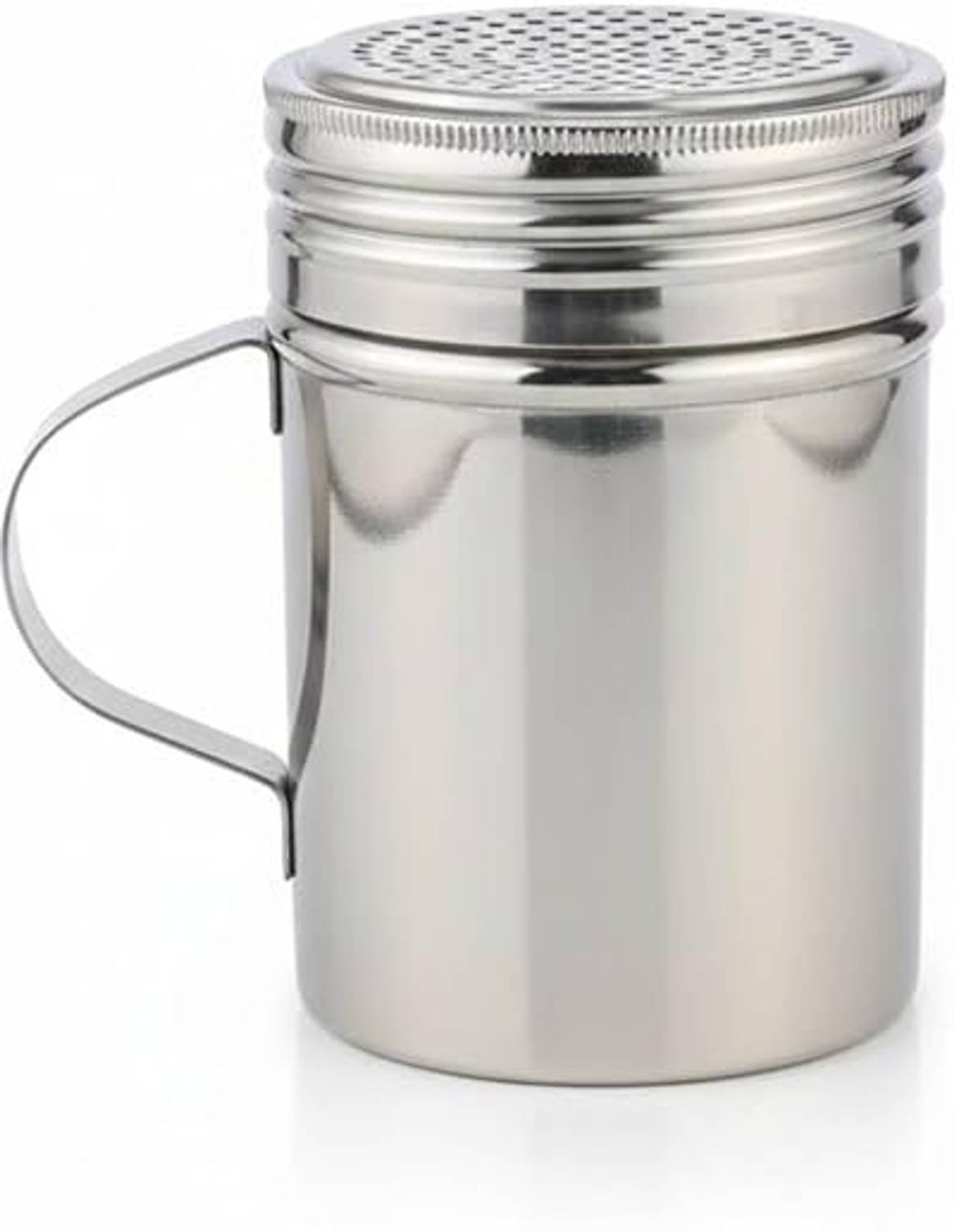 Aglor tainless Steel Dredger with Handle|Salt & Pepper Shaker with Handle Sugar Sprinkler Shaker 350 gm