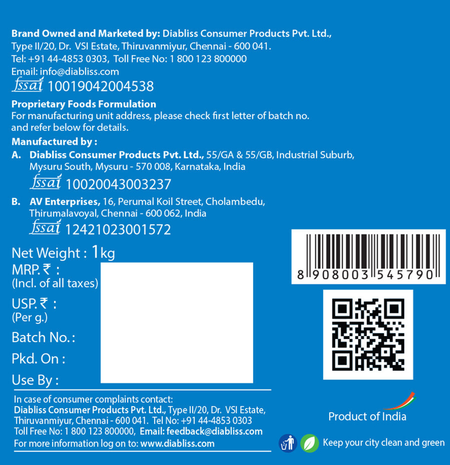 Image of DiaBliss Low GI Reusable Jar - Pack of 8 Refined Sugar