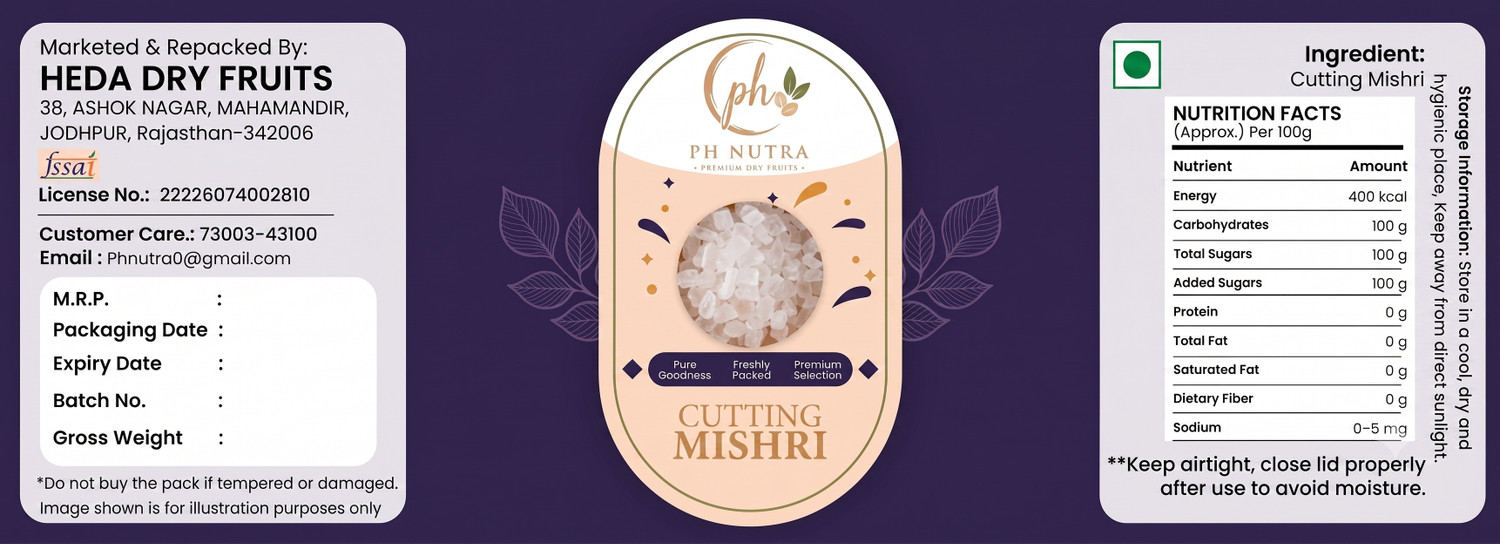 Image of PH NUTRA Clean Cutting Mishri Ready to Use Small Sugar Crystal Pieces Mishri
