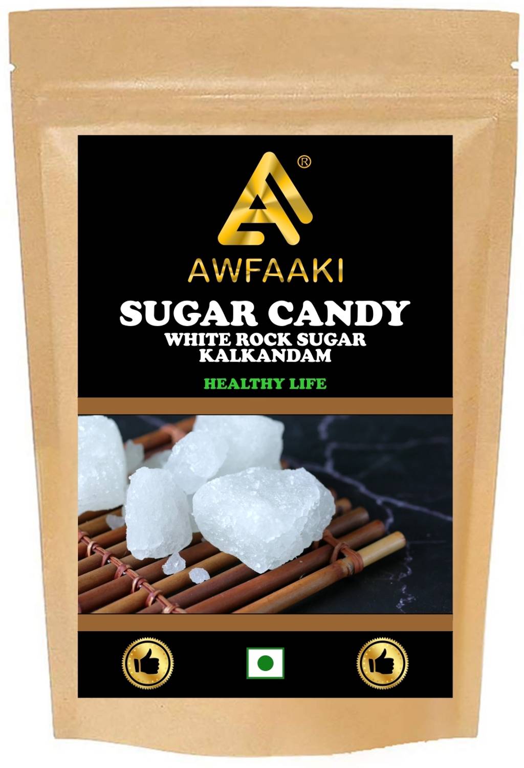 AWFAAKI White Rock Sugar Candy | Kalkandam | China Kalkandu | Mishri Crystal | Misri Sugar Diamond