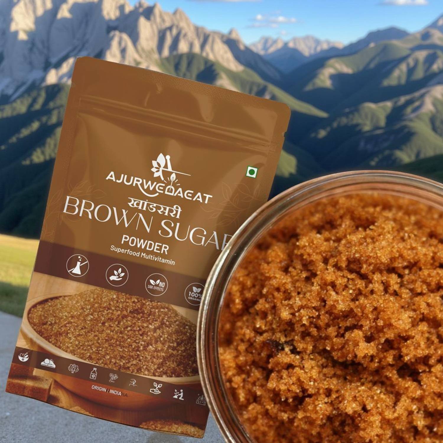 AJURWEDAEAT Brown Sugar | Sugar | 100% Pure And Organic Natural And Plant Base | S-112 Brown Sugar