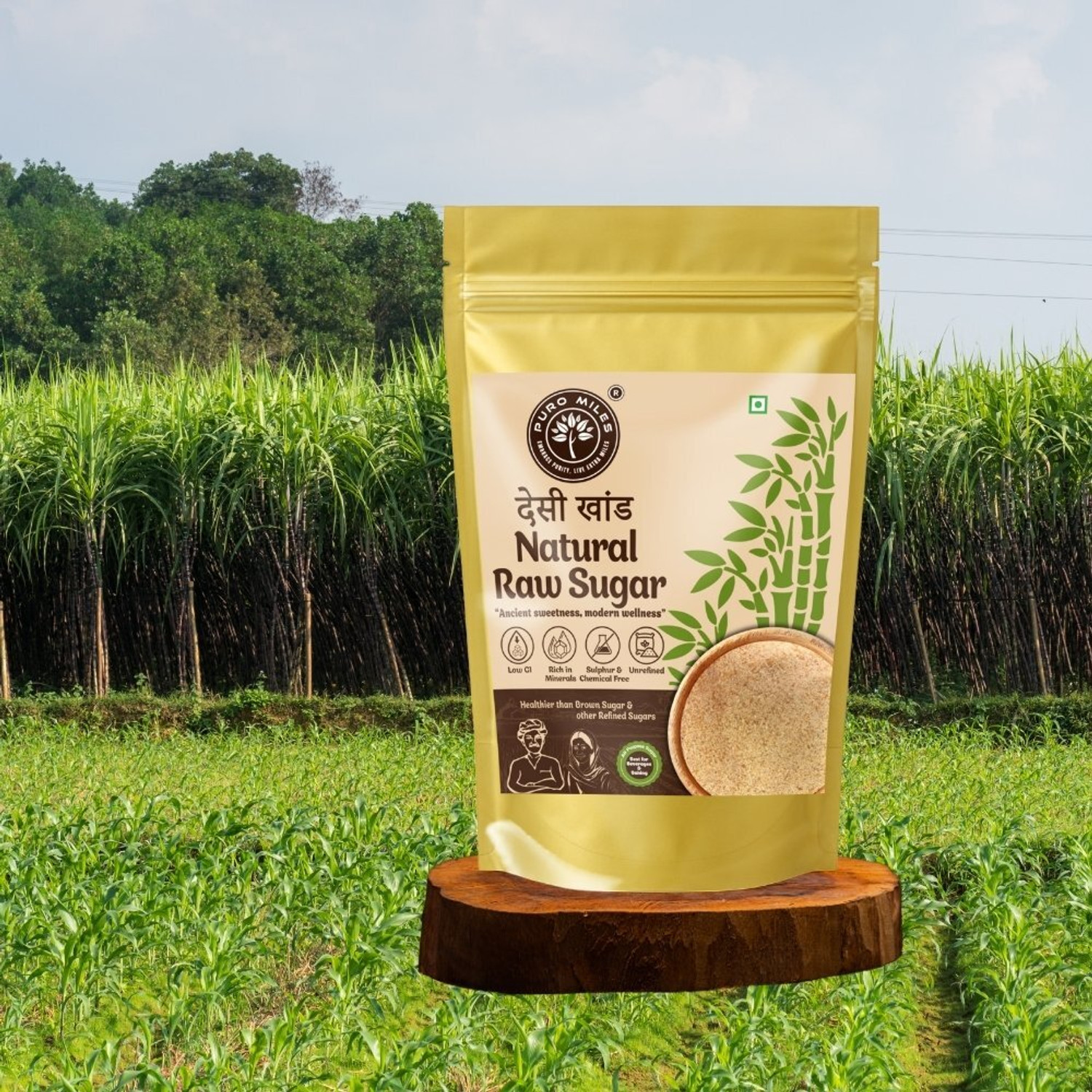 Image of Puro Miles Desi Khand | Organic Raw Sugar |Unrefined & Unprocessed| Pure & Natural Khandsari Sugar