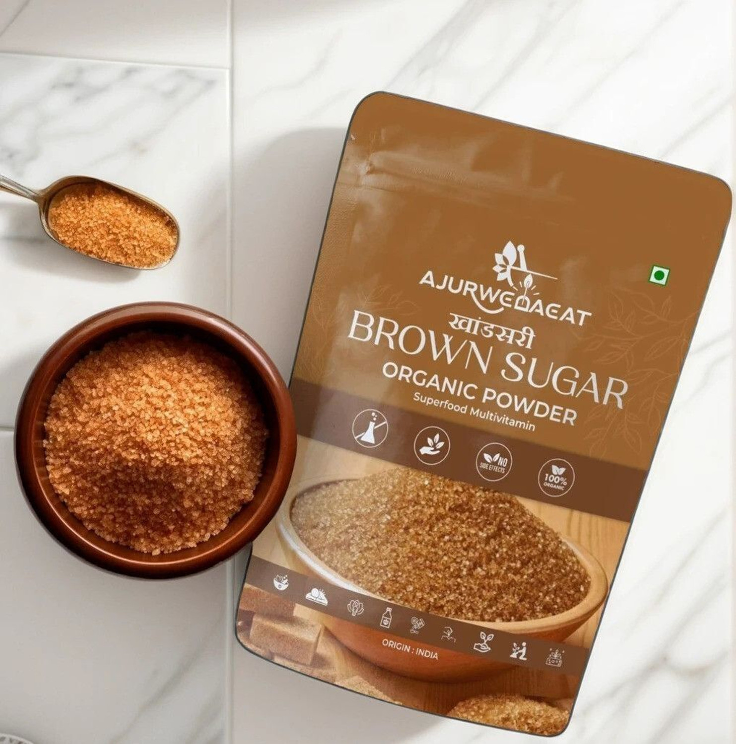 Image of AJURWEDAEAT 100% PURE AND ORGANIC BROWN SUGAR |HHDFSD0BS950 Brown Sugar