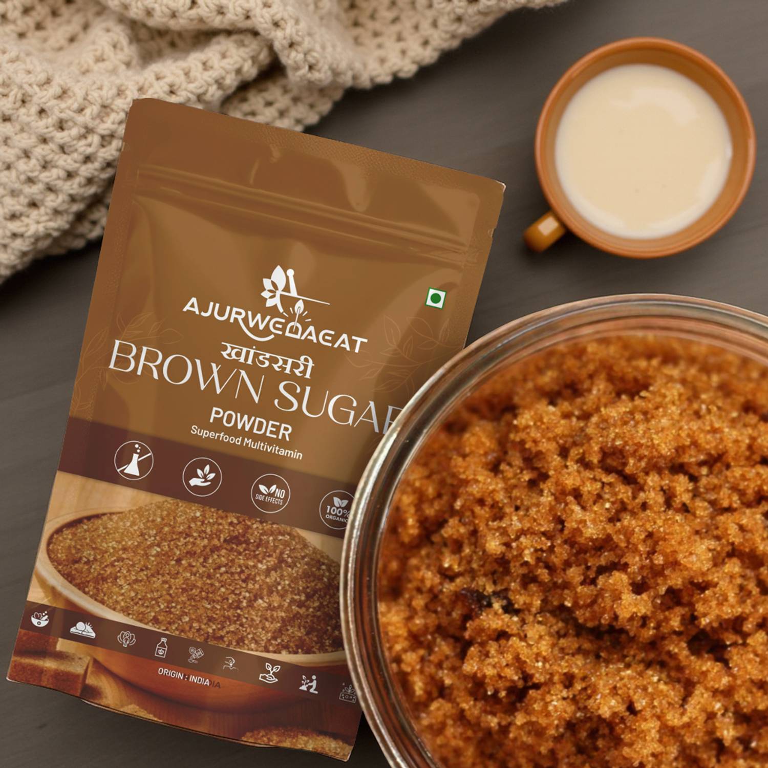 AJURWEDAEAT Brown Sugar | Sugar | 100% Pure And Organic Natural And Plant Base | S-107 Brown Sugar