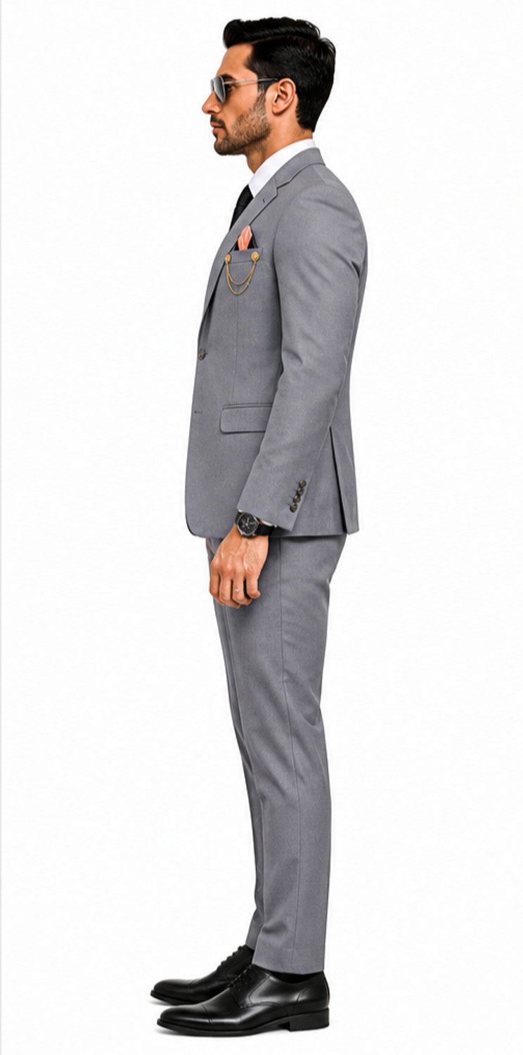 Image of Clothify 3-Piece Coat Pant Set | Wedding Party Wear Suit | Three Piece Coat Pant Solid Men Suit