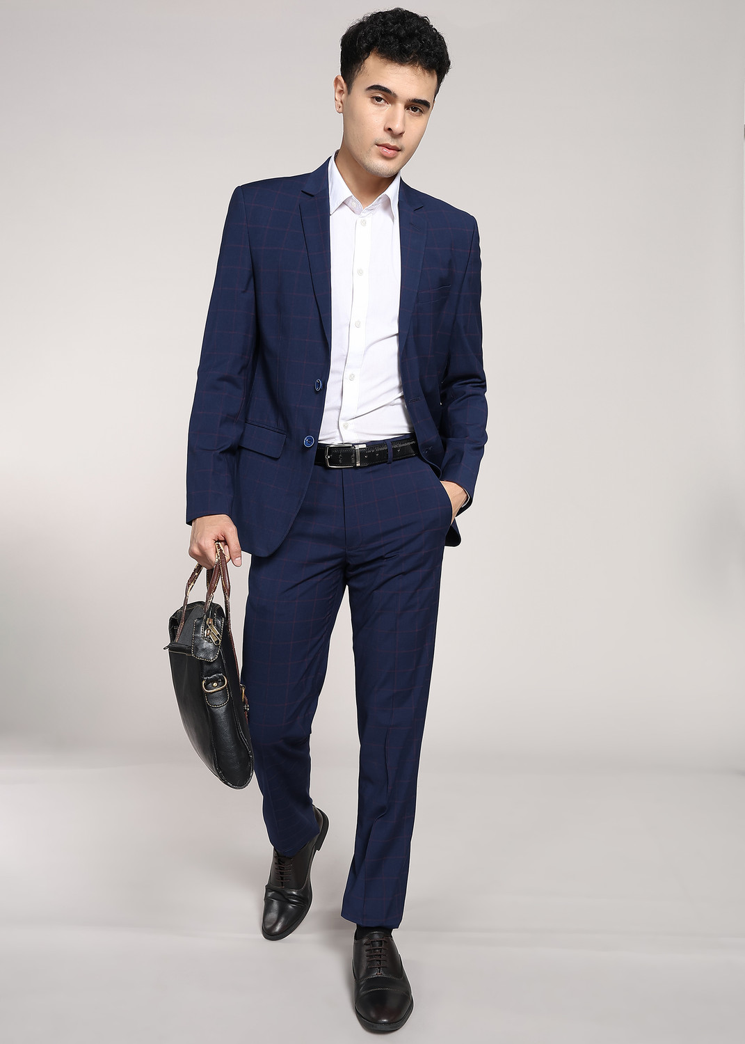Image of PARK AVENUE Men 2BTN NOTCH F.F.TROUSER SLIM FIT Solid Suit