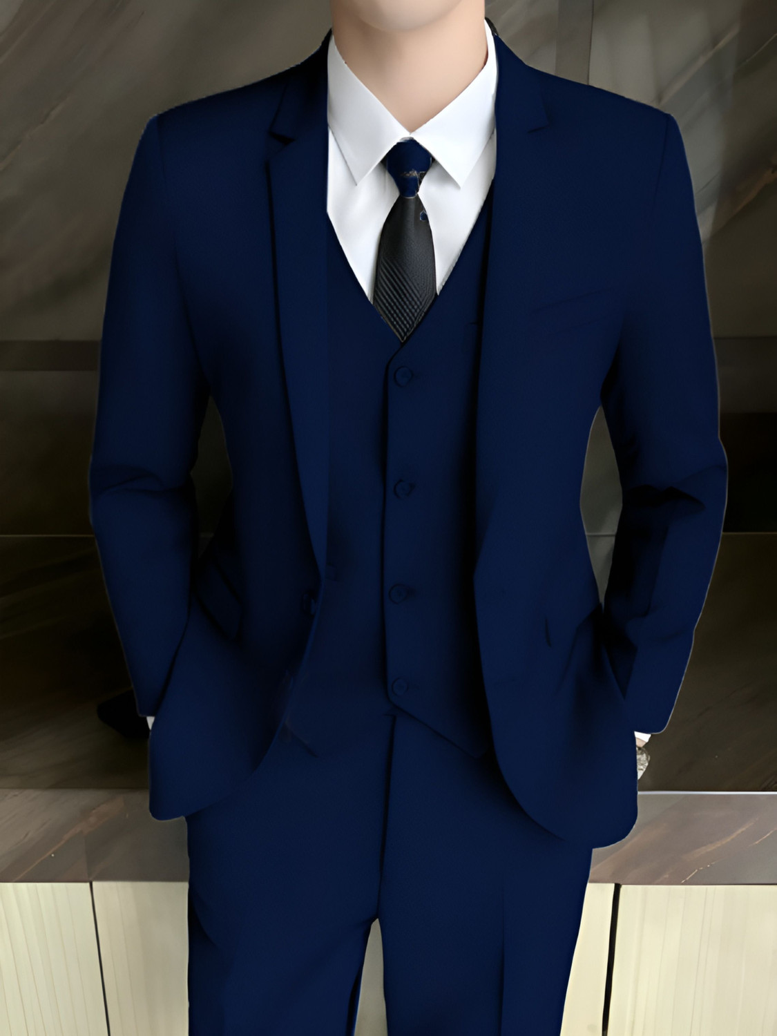 Image of METRONAUT 3 piece suit for men Solid Men Suit