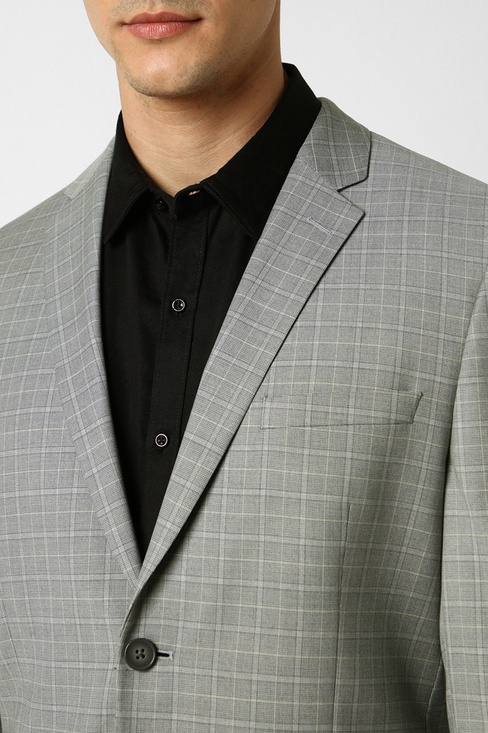 Image of VAN HEUSEN Suit Checkered Men Suit