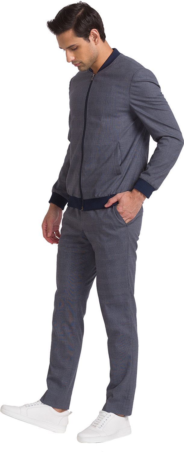 Image of PARK AVENUE VARSITY CLR BOMBR SUIT-AUTO FT TRS NEO F Checkered Men Suit