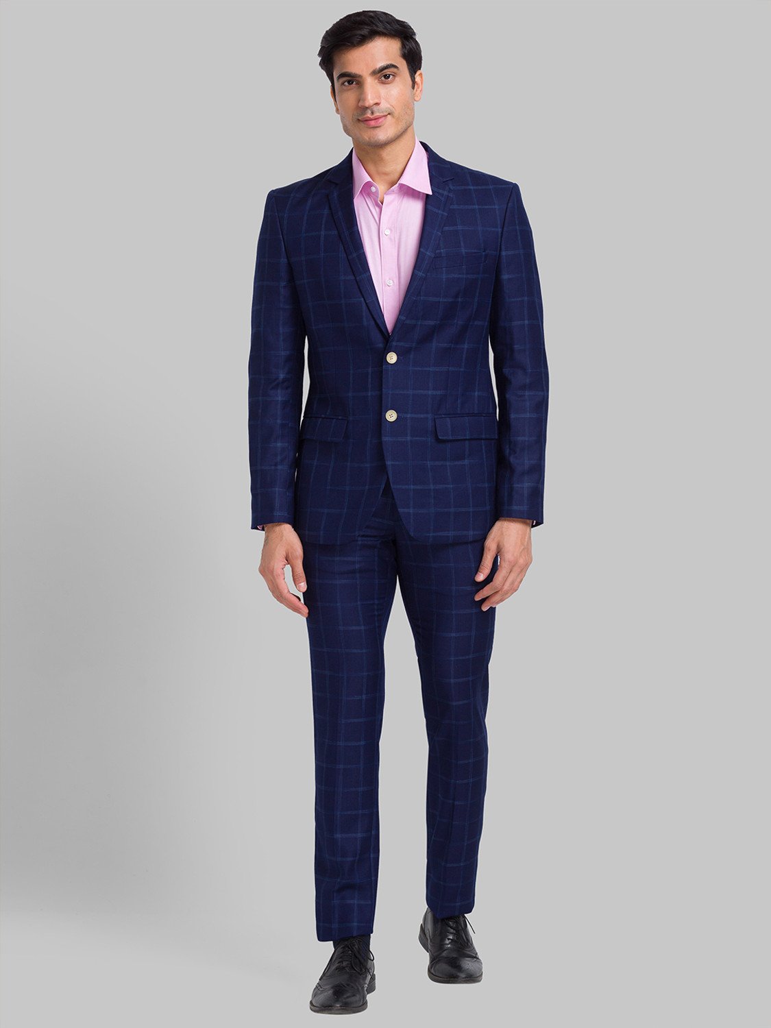 Image of PARK AVENUE SB2 BASIC NEO WITH NOTCH LAPEL-NEO Checkered Men Suit