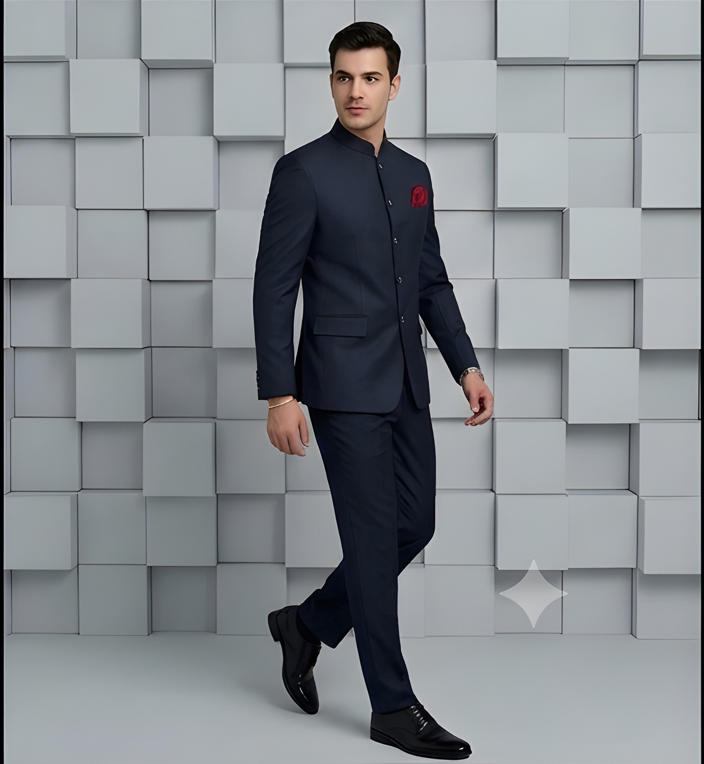 Image of RISANI Jodhpuri Classic Bandhgala Solid Men Suit