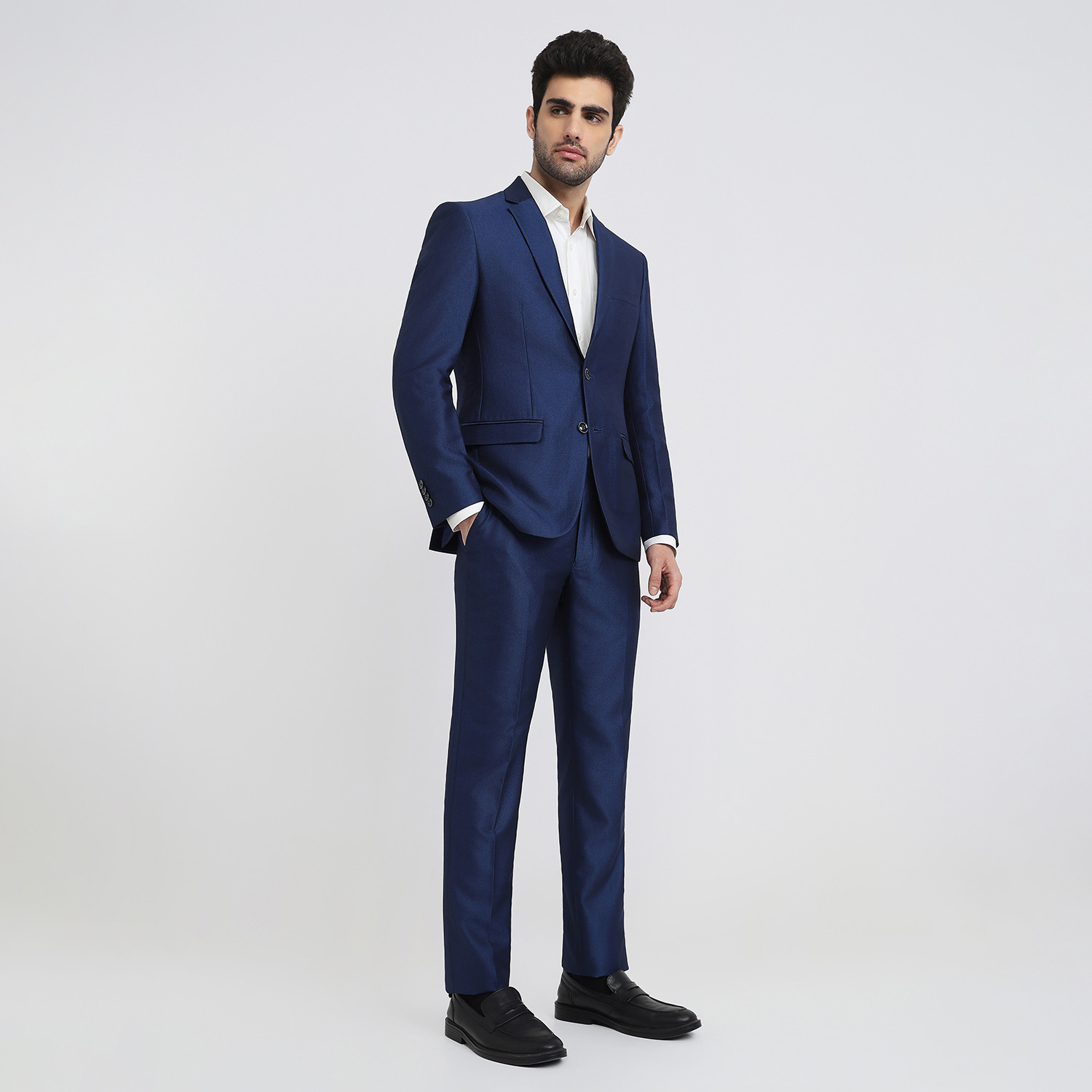 Image of PARK AVENUE Men 2PC NOTCH BASIC- SUPER SLIM FIT Solid Suit