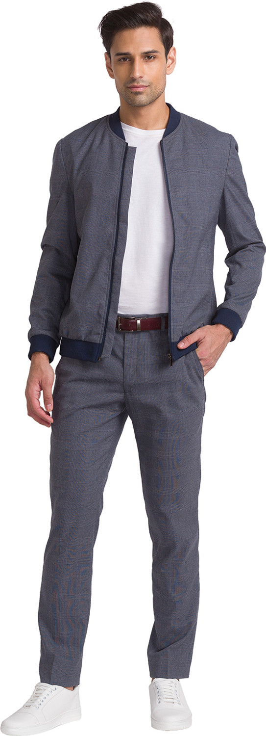 Image of PARK AVENUE VARSITY CLR BOMBR SUIT-AUTO FT TRS NEO F Checkered Men Suit