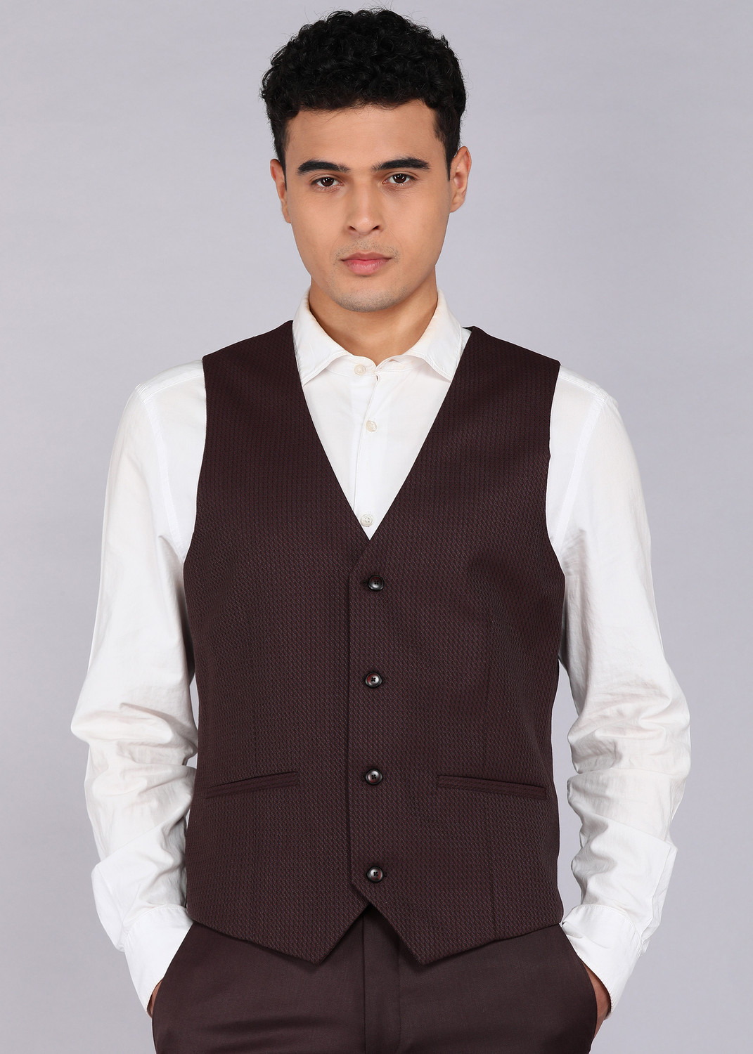 Image of Raymond 3PC SB2BTN C&S PK LPL WID WC - CONT FIT Solid Men Suit