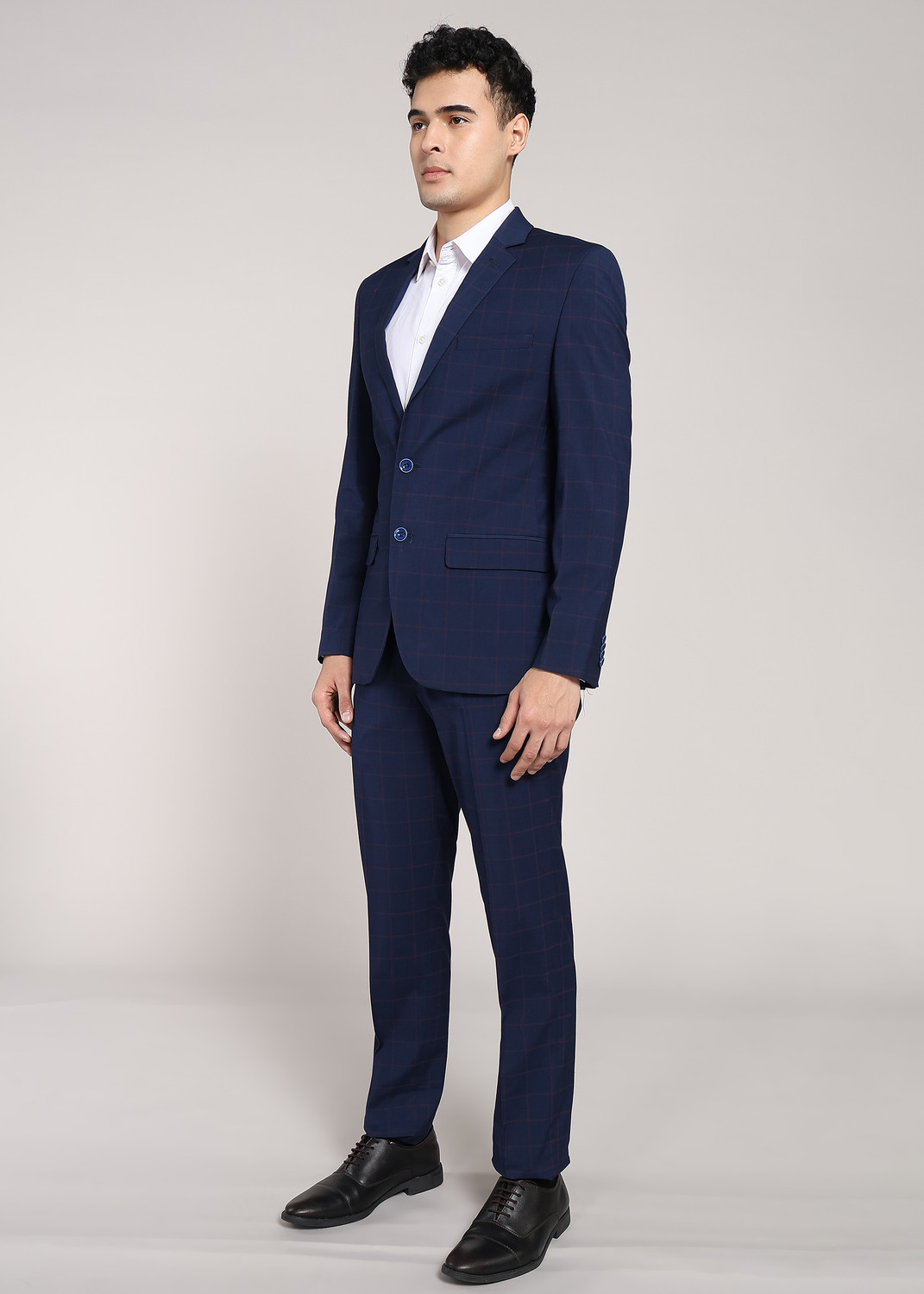 Image of PARK AVENUE Men 2BTN NOTCH F.F.TROUSER SLIM FIT Solid Suit