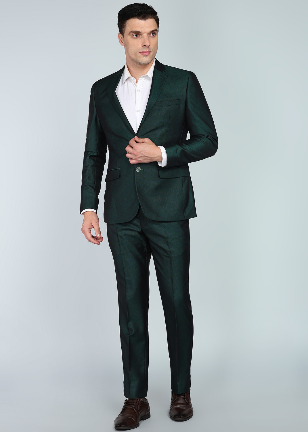 Image of PARK AVENUE 2PC NOTCH BASIC- SUPER SLIM FIT 85% TR /15% RAYON Self Design Men Suit