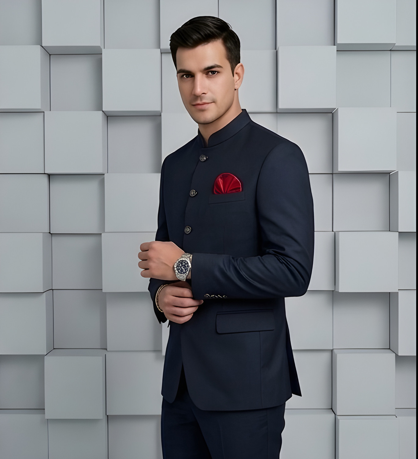 Image of RISANI Jodhpuri Classic Bandhgala Solid Men Suit