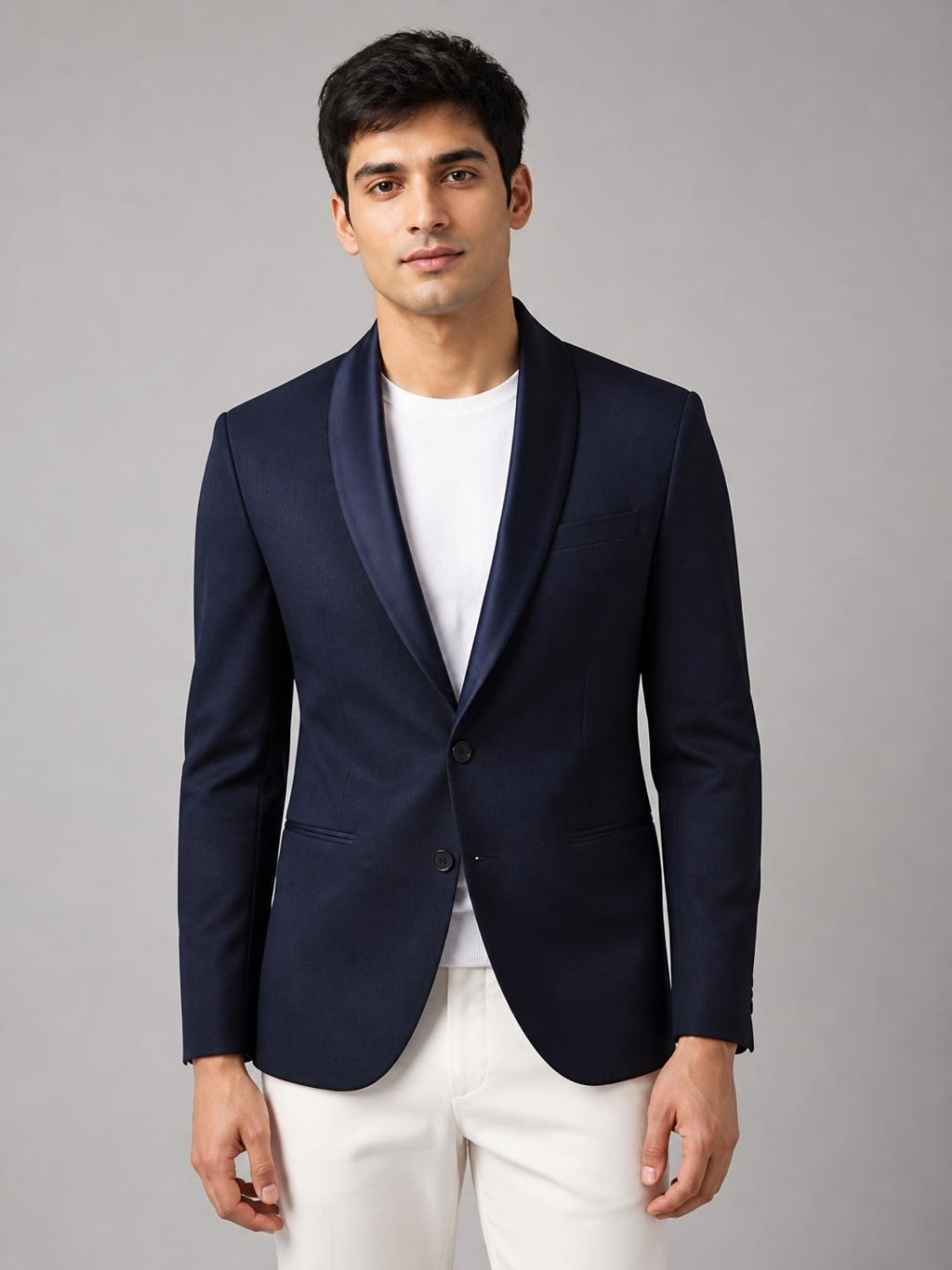 Image of PARK AVENUE Men 2BTN SB DETACHABLE SHAWL -S. SLIM FIT Solid Suit