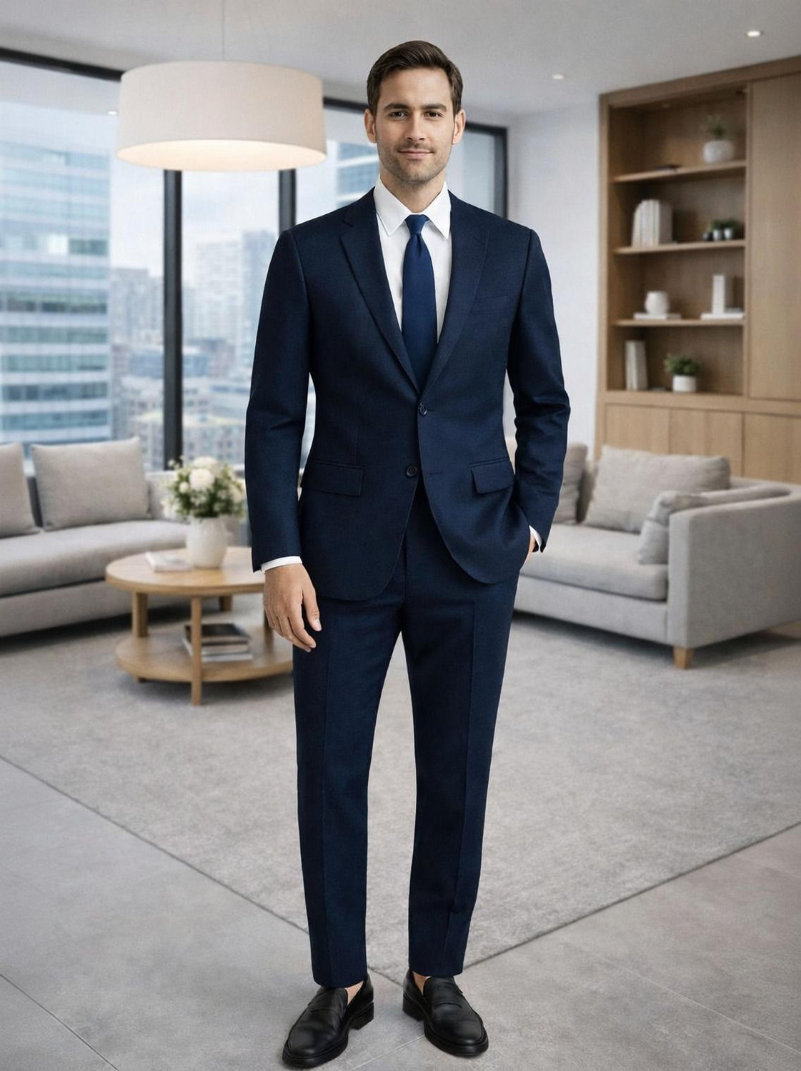 Image of Denigma Suit Solid Men Suit