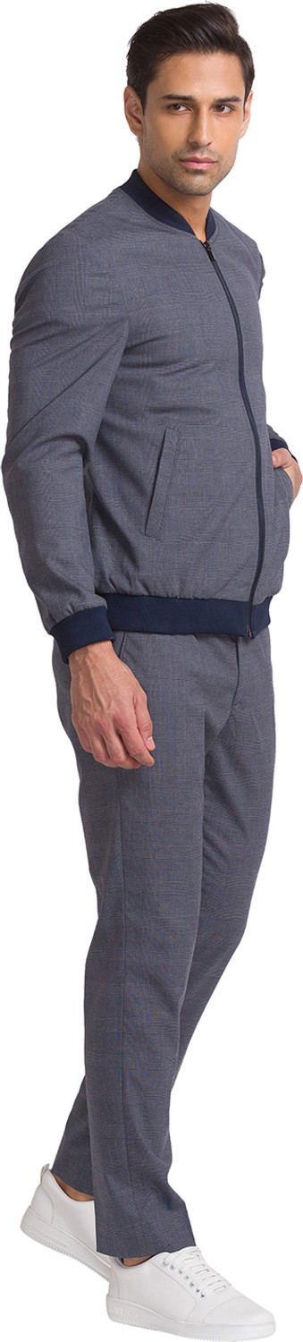 Image of PARK AVENUE VARSITY CLR BOMBR SUIT-AUTO FT TRS NEO F Checkered Men Suit