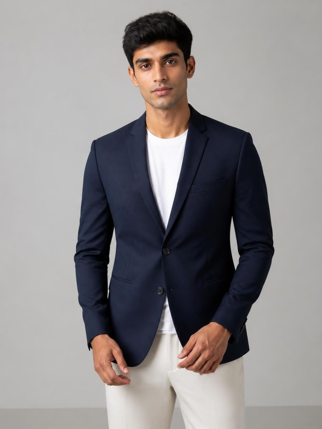 Image of PARK AVENUE Men 2SB PEAK TUX 2PC- SUPER SLIM Solid Suit