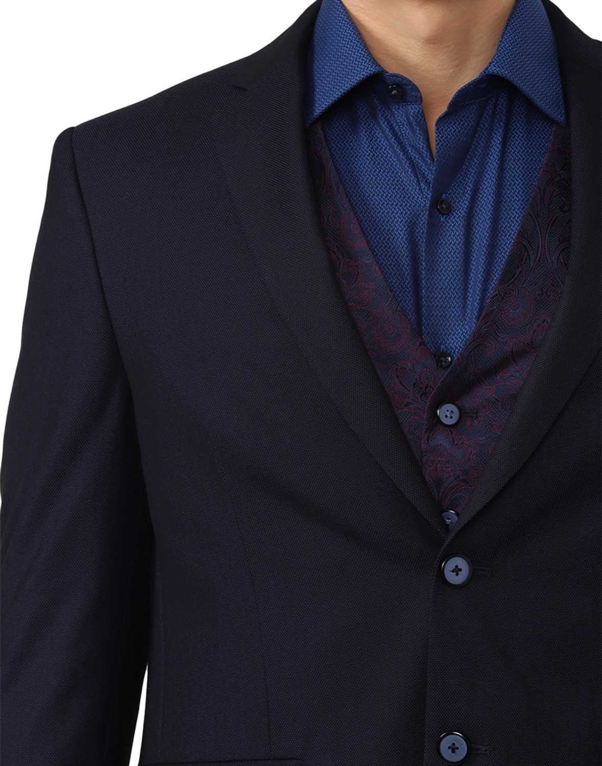 Image of VAN HEUSEN Suit Textured Men Suit