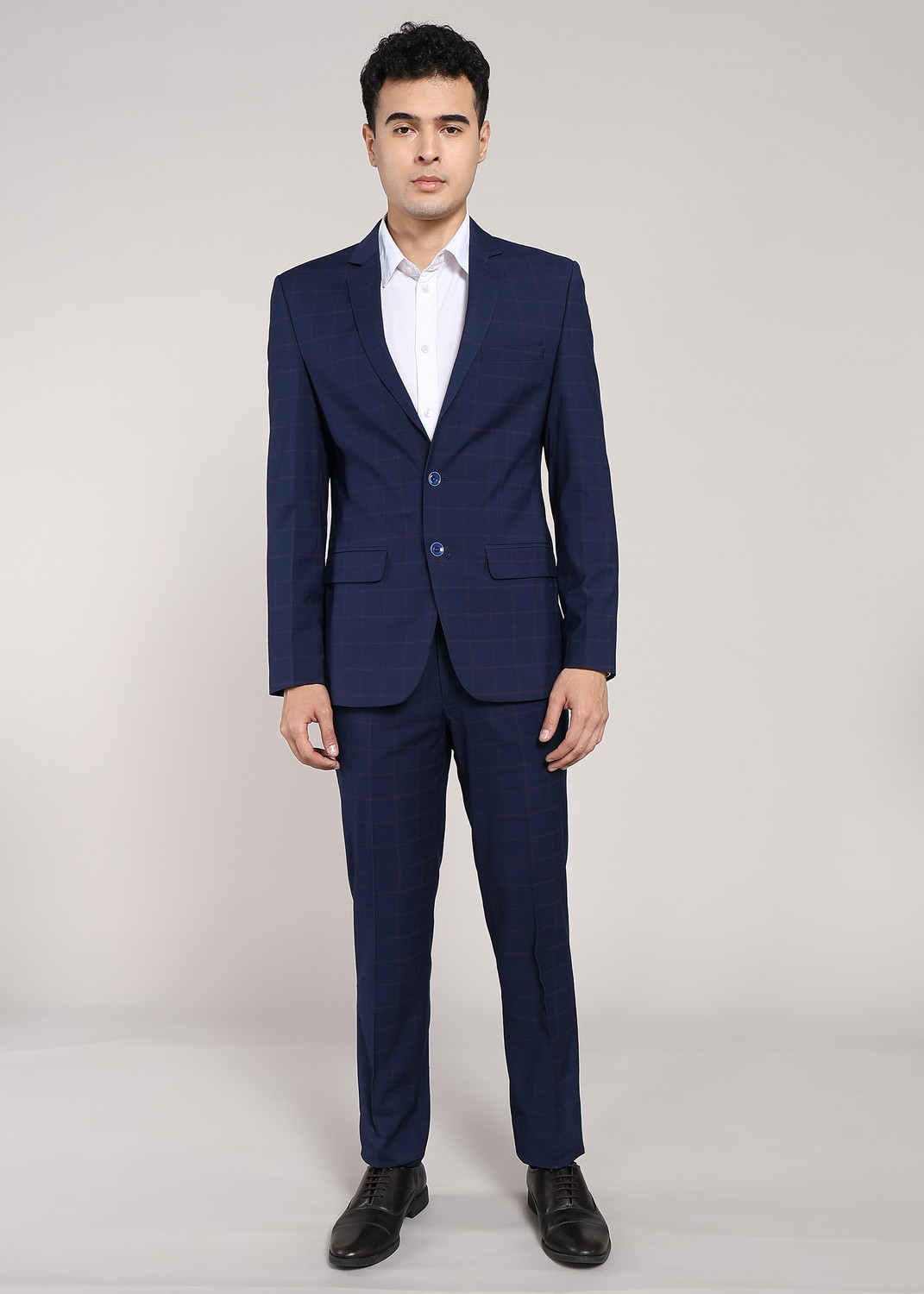 Image of PARK AVENUE Men 2BTN NOTCH F.F.TROUSER SLIM FIT Solid Suit