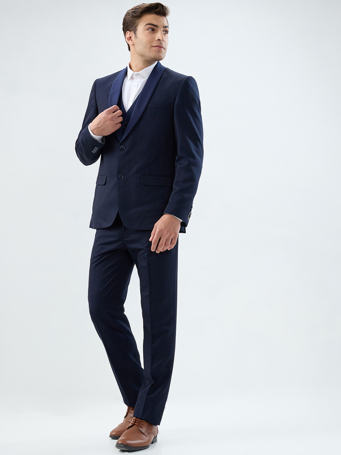 Image of PARK AVENUE Suit Textured Men Suit