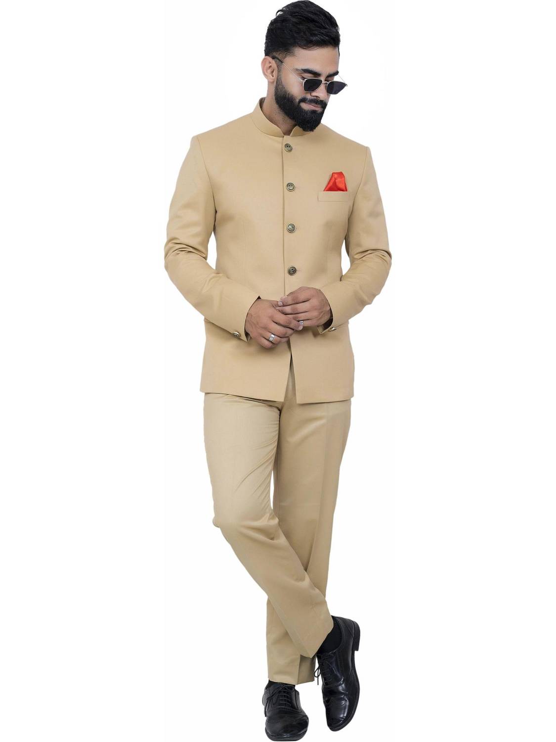 ALJAAMI jodhpuri bandhgala Solid Men Suit
