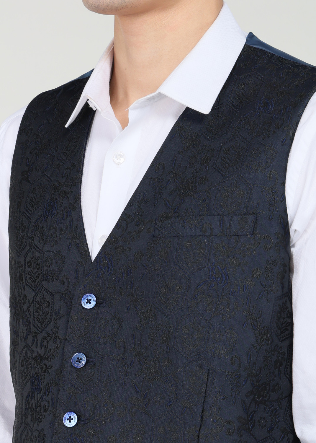 Image of PARK AVENUE SB2 S.S DETATCHABLE SHAWL 3PC REV W /C. Solid Men Suit