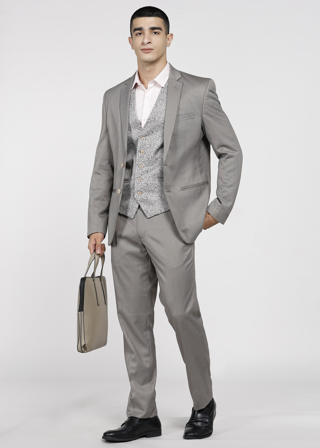 Image of PARK AVENUE Men SB2 BASIC NOTCH LAPEL-S.S Solid Suit