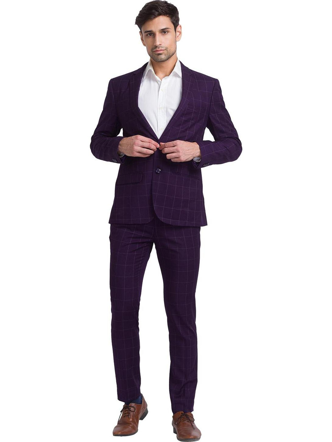 Image of PARK AVENUE Men SB2 BASIC NOTCH LAPEL-S.S Checkered Suit