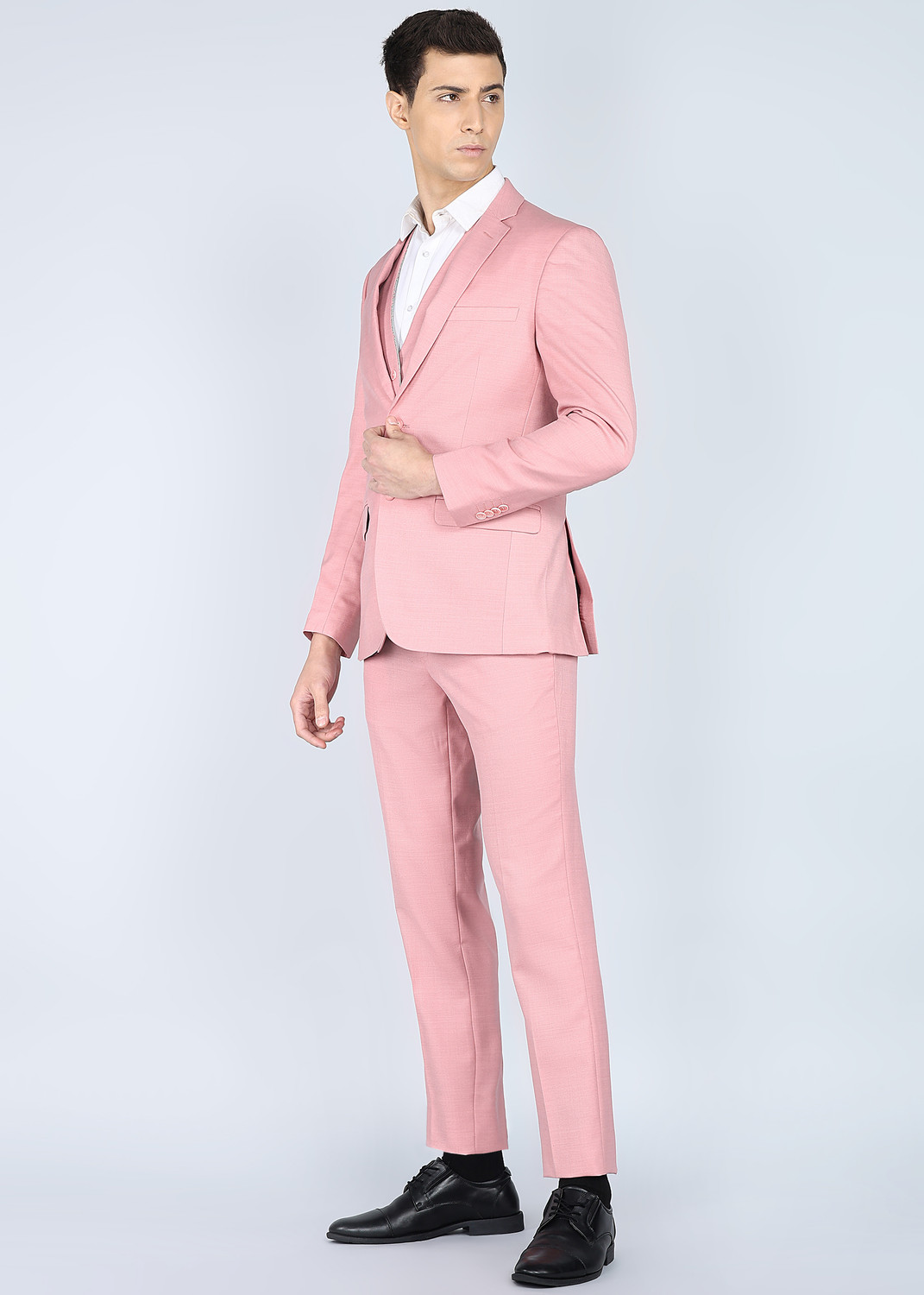 Image of PARK AVENUE Men 3PC NOTCH REV W /C -SLIM FIT Solid Suit