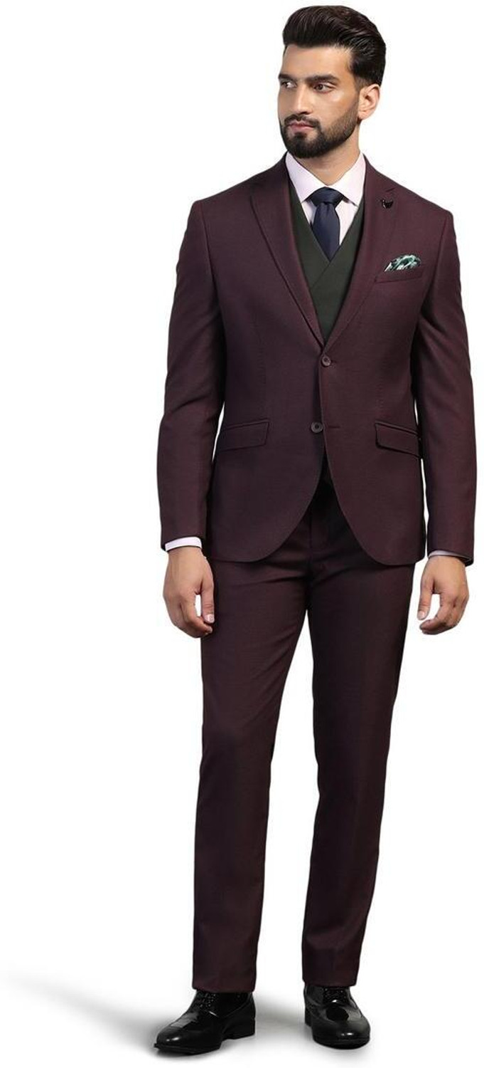 Image of Blackberrys Fitted Solid Men Suit
