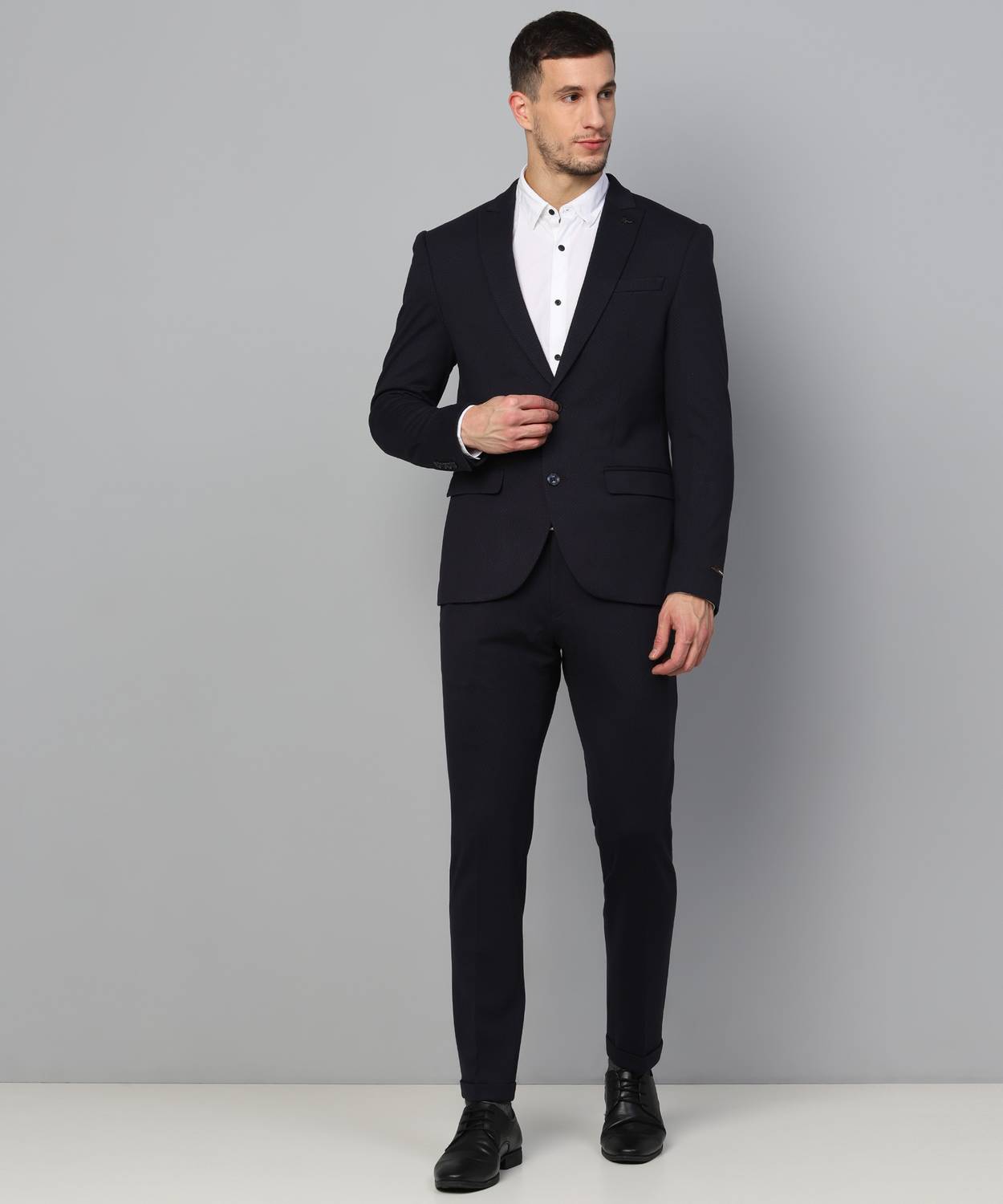 Blackberrys 2 Piece Self Design Men Suit