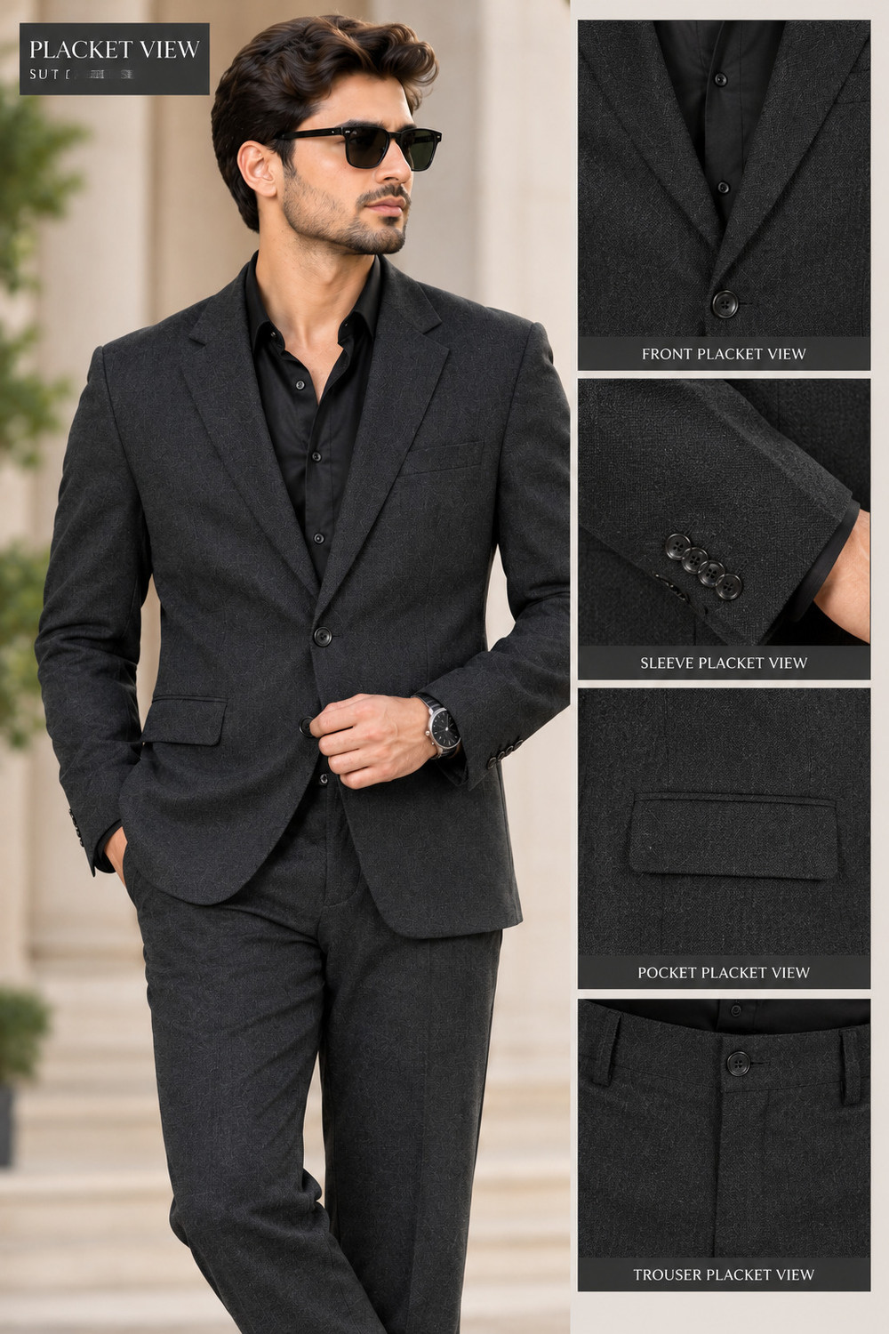 Image of Denigma Men Suit Solid Suit