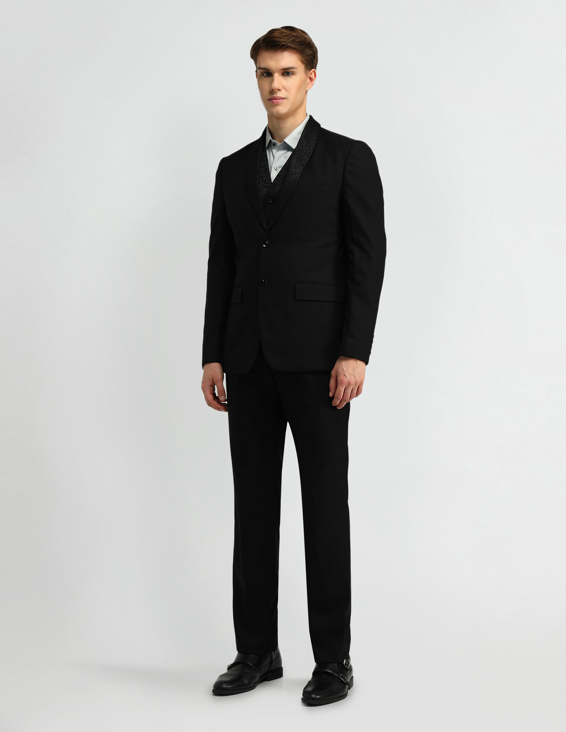 Image of ARROW 3-piece Solid Men Suit