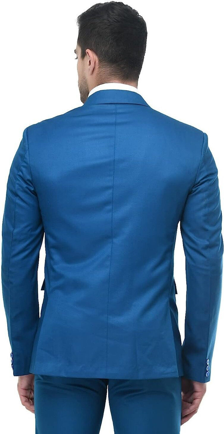 Image of HUMJOLI MENS WEAR Blazer And Trouser Solid Men Suit