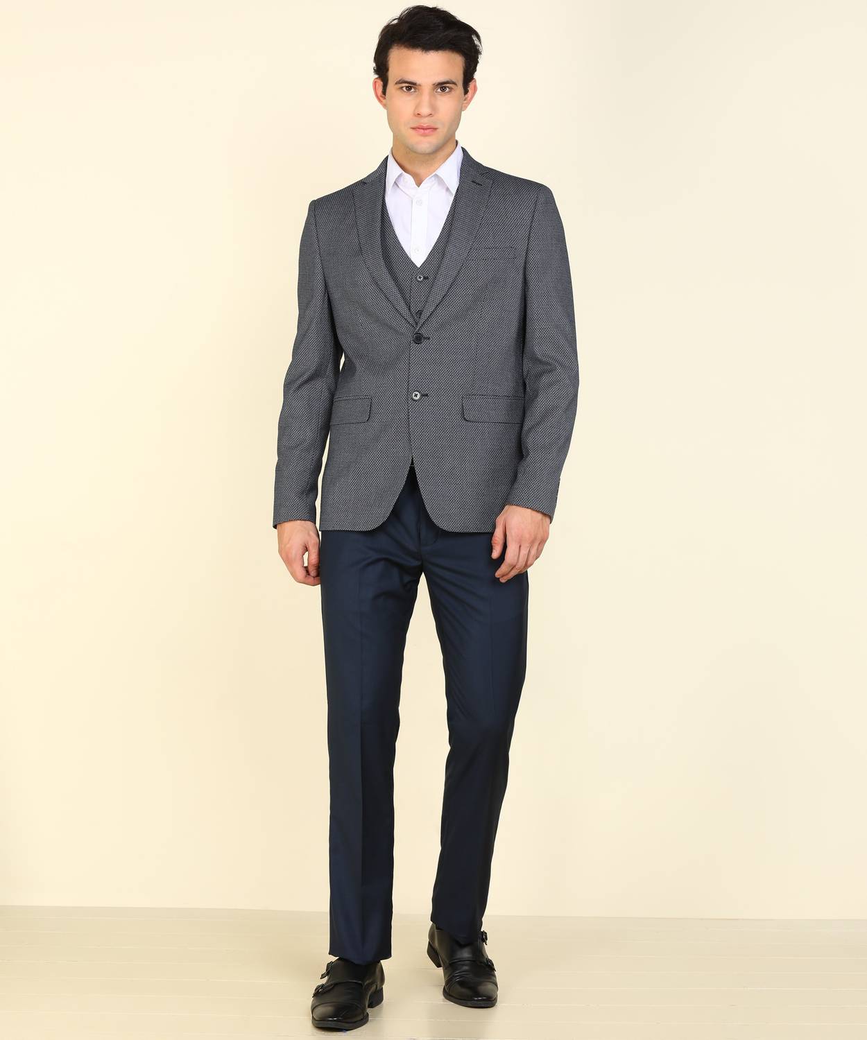 ARROW Three Piece Suit Self Design Men Suit