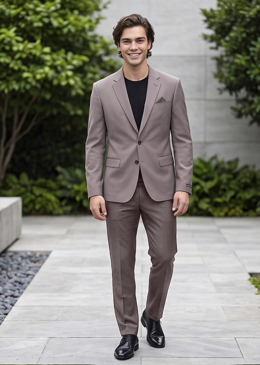 Image of KILLER Formal Slim Fit Blazer And Trouser Suit Solid Men Suit