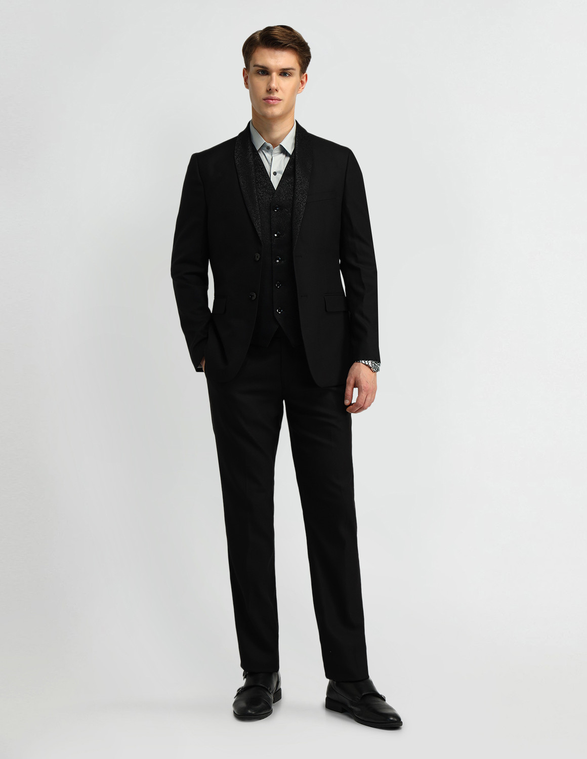 Image of ARROW 3-piece Solid Men Suit