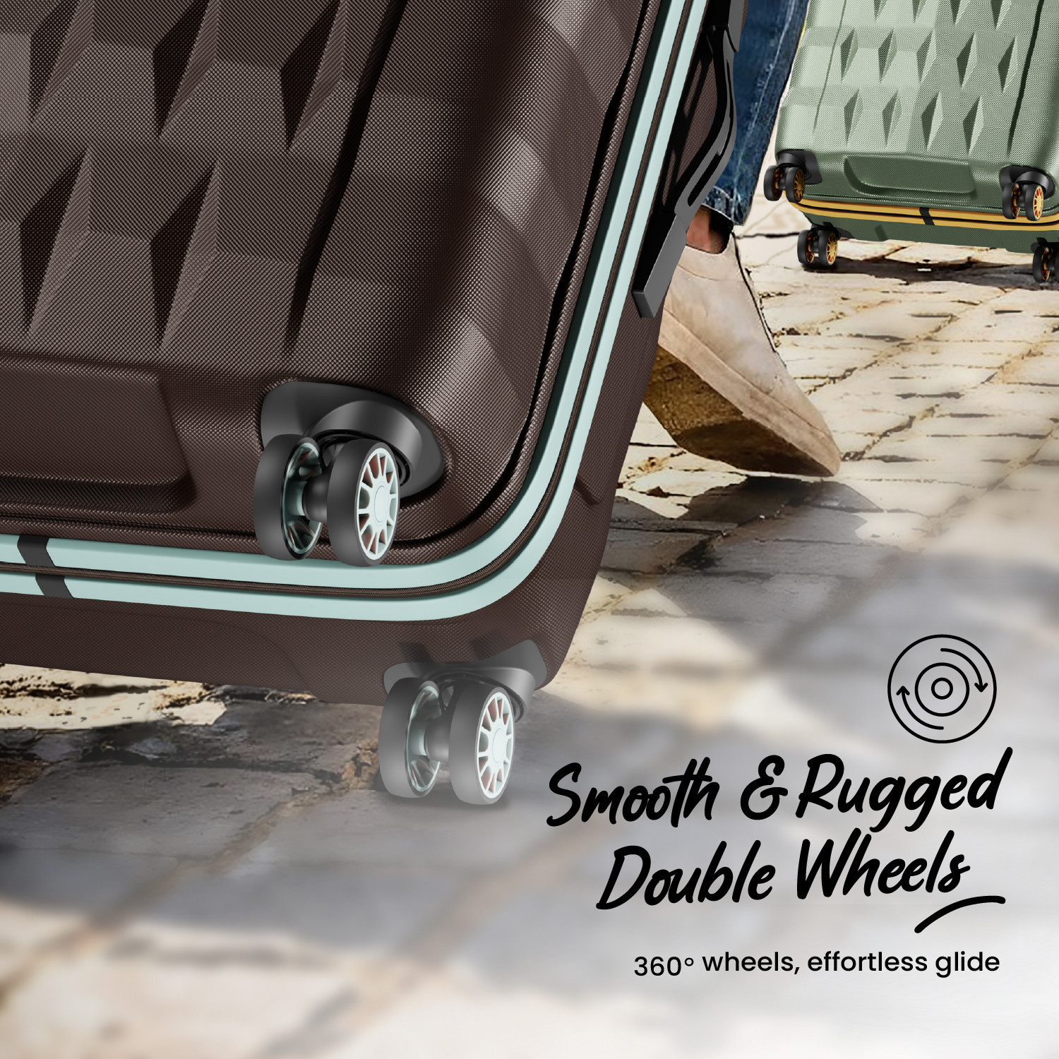 Image of ARISTOCRAT Comet Check-in Trolley Bag | Large Hard Luggage with Combination Lock Check-in Suitcase 8 Wheels - 30 Inch