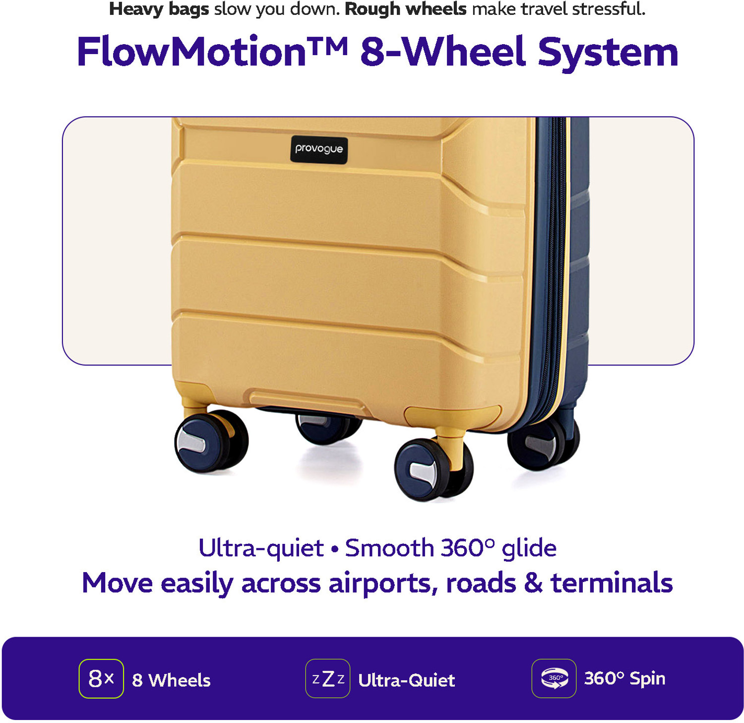 Image of PROVOGUE Cascade Expandable Cabin Suitcase 8 Wheels - 22 inch
