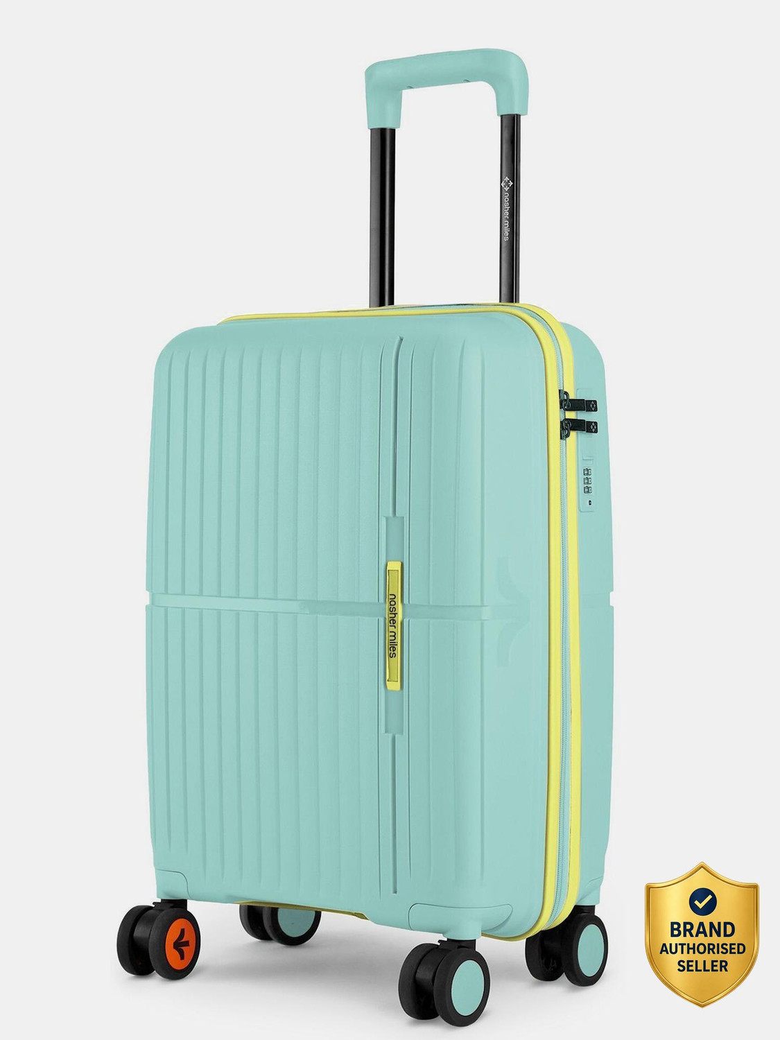 Image of NASHER MILES Hard-Polypropylene Luggage Cool Mint 55cm Trolley Bag Cabin Suitcase 8 Wheels - 20 inch