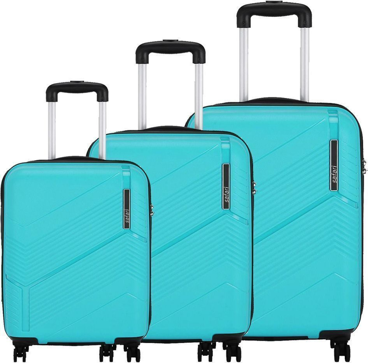 Image of SAFARI CarPolypropylene 5 Years Warranty Set of 3 Trolley Bags (55 & 67 & 76 cm) Cabin & Check-in Set 4 Wheels - 29 inch
