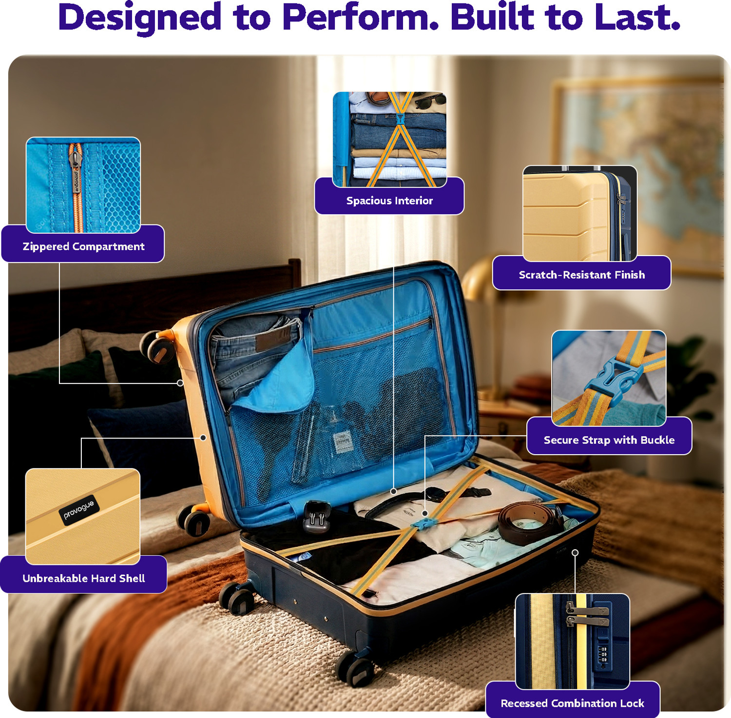 Image of PROVOGUE Cascade Expandable Cabin Suitcase 8 Wheels - 22 inch